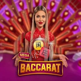 Mega Baccarat casino game by Pragmatic Play – featured logo at Robocat Casino